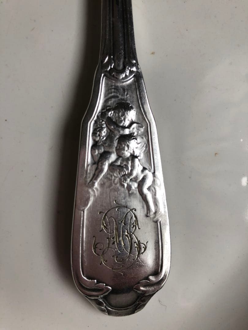 レア　天使のカトラリー　シルバープレート　フランス　アンティーク　刻印あり