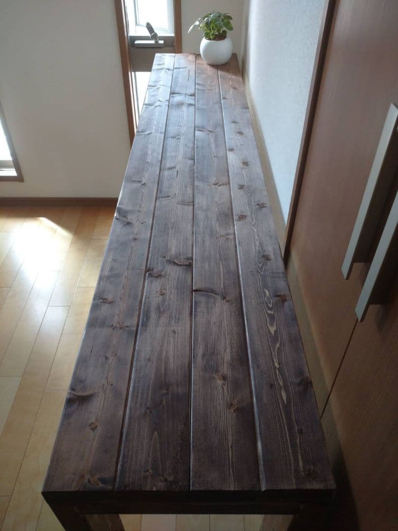 SOETSUさん244 ×45カウンターテーブル 無垢材　アンティーク風　木目