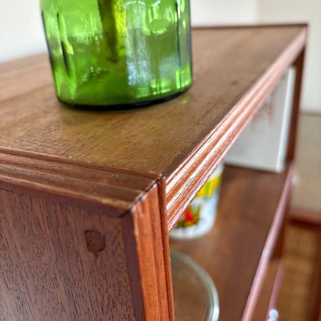 フランス製ビンテージ 木製シェルフ／真鍮鋲／木製キャスター【工具棚・総無垢材】