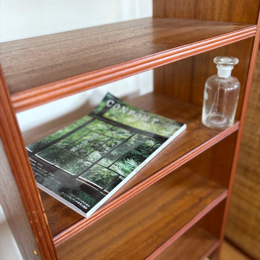 フランス製ビンテージ 木製シェルフ／真鍮鋲／木製キャスター【工具棚・総無垢材】