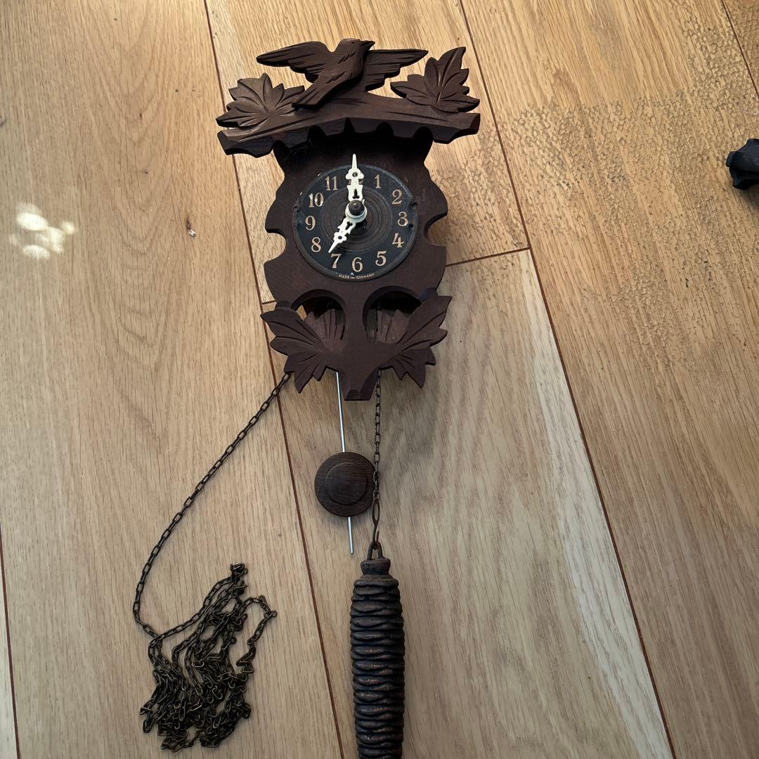 木製柱時計 時代物ミニ柱時計 made in Germany レトロ鳩時計 - メルカリ