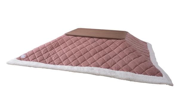 おしゃれ ふかふか かわいい 暖かい 長方形 こたつ布団 サーモンピンク