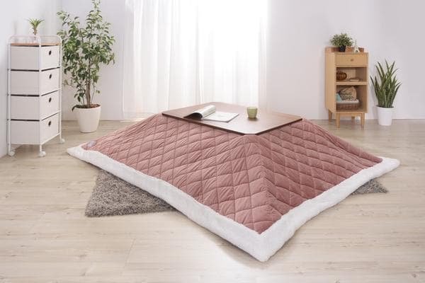 おしゃれ ふかふか かわいい 暖かい 長方形 こたつ布団 サーモンピンク