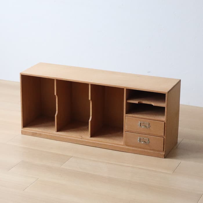 アンティーク 本棚 書棚 無塗装 ナラ材 古家具 昭和レトロ