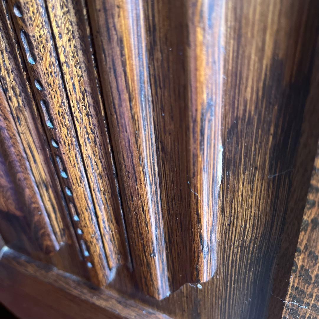 イギリス オーク リネンホールド サイドボード キャビネット ヴィンテージ