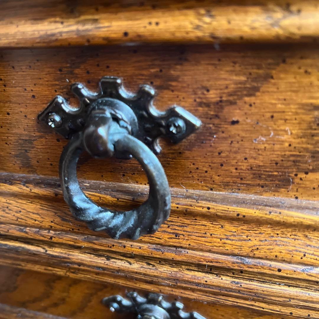 イギリス オーク リネンホールド サイドボード キャビネット ヴィンテージ