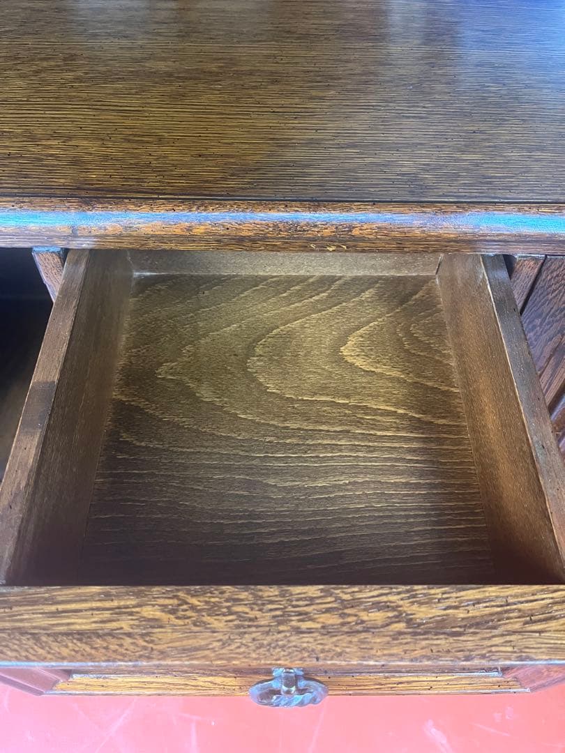 イギリス オーク リネンホールド サイドボード キャビネット ヴィンテージ