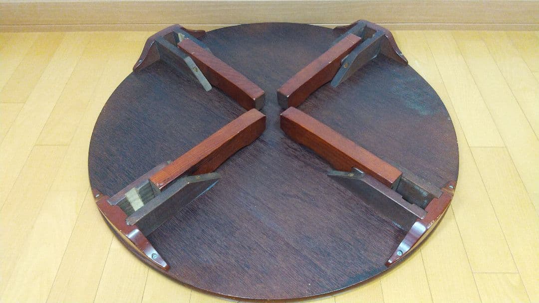 大型 天然木 丸型 和風 木目調 ちゃぶ台 折りたたみ 円卓 丸テーブル