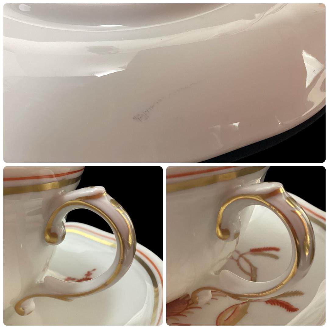 【希少】リチャードジノリ レッドコック スープカップ＆ソーサー ダブルハンドル②
