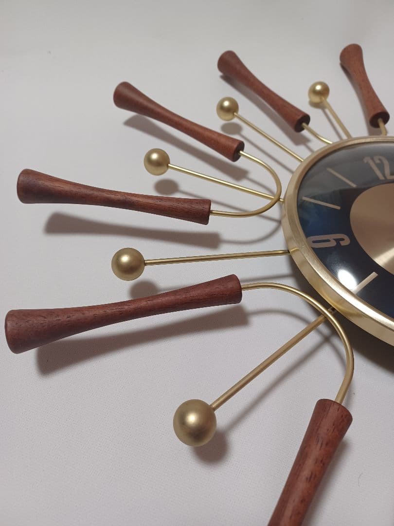 ミッドセンチュリー　サンバースト　掛時計