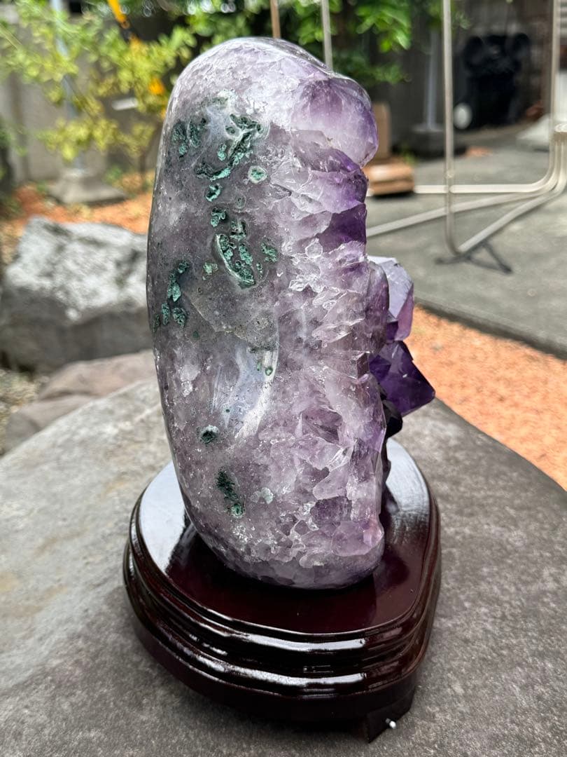 アメジスト置物 木製台座付き