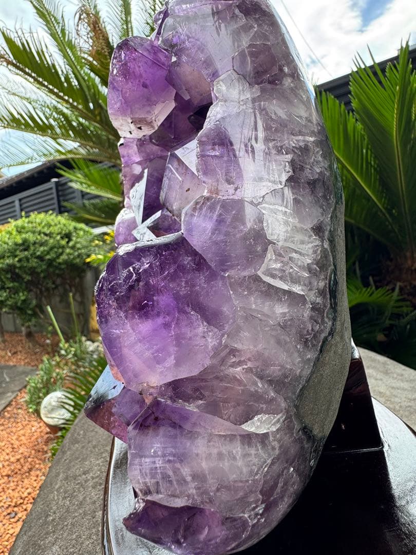 アメジスト置物 木製台座付き