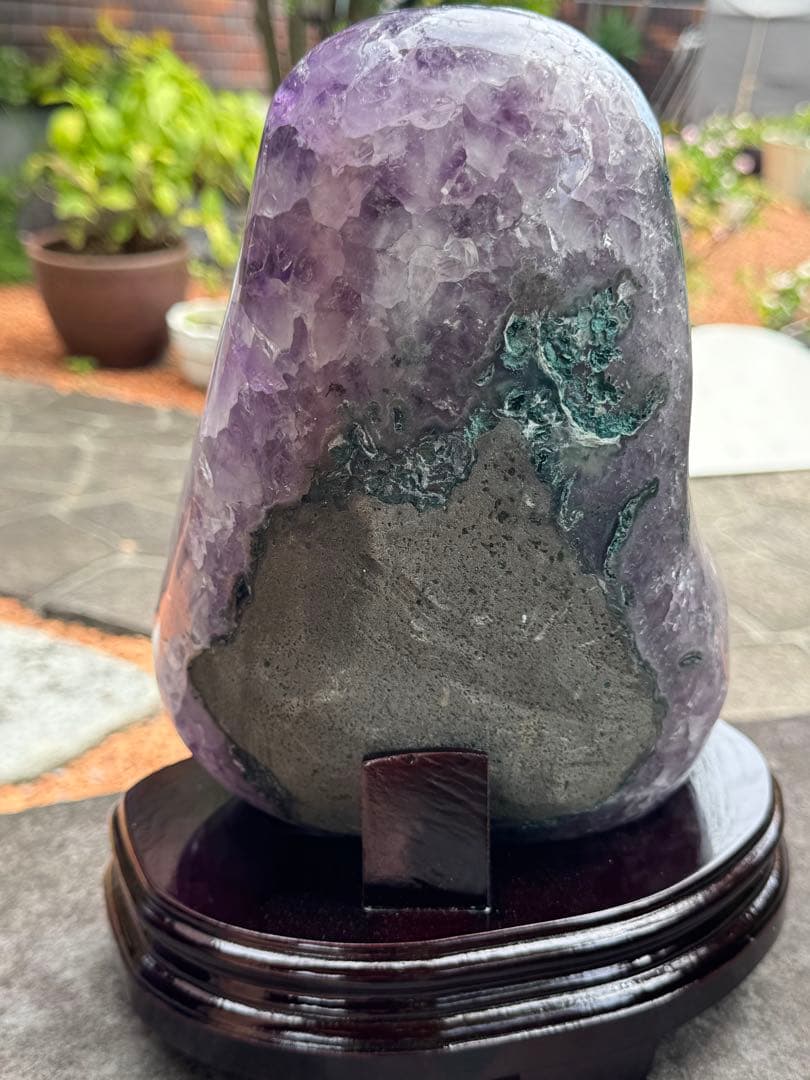 アメジスト置物 木製台座付き