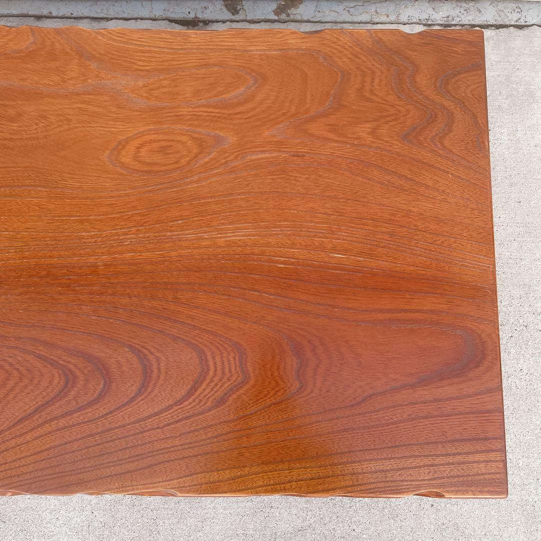 【美品送料込】高級一枚板風 折り畳み座卓 昭和レトロ アンティーク 職人手作り