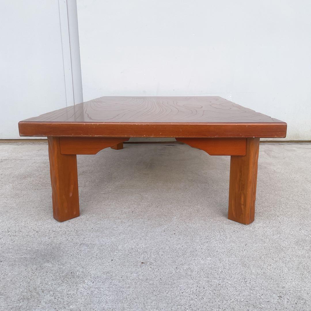 【美品送料込】高級一枚板風 折り畳み座卓 昭和レトロ アンティーク 職人手作り