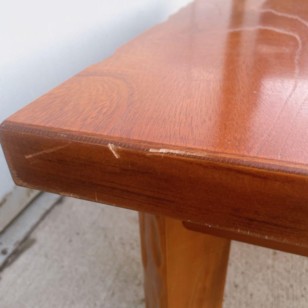 【美品送料込】高級一枚板風 折り畳み座卓 昭和レトロ アンティーク 職人手作り