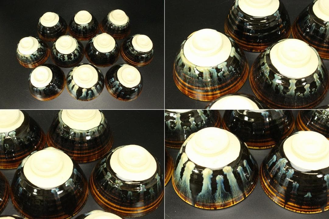 茶道具 高取 数茶碗 神谷新吾 共箱(A893)