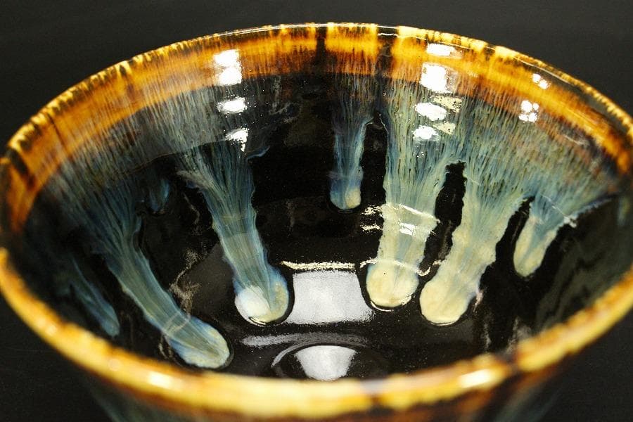 茶道具 高取 数茶碗 神谷新吾 共箱(A893)