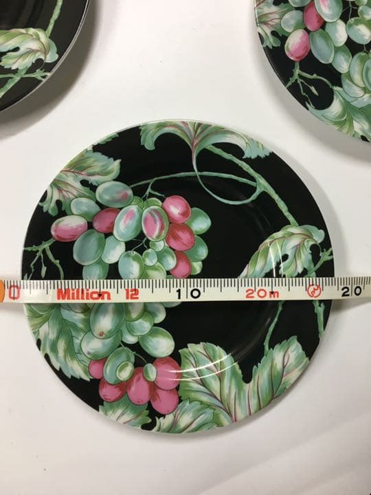 ヴィンテージ フランス製 ケーキ皿 6枚セット 手書き葡萄柄