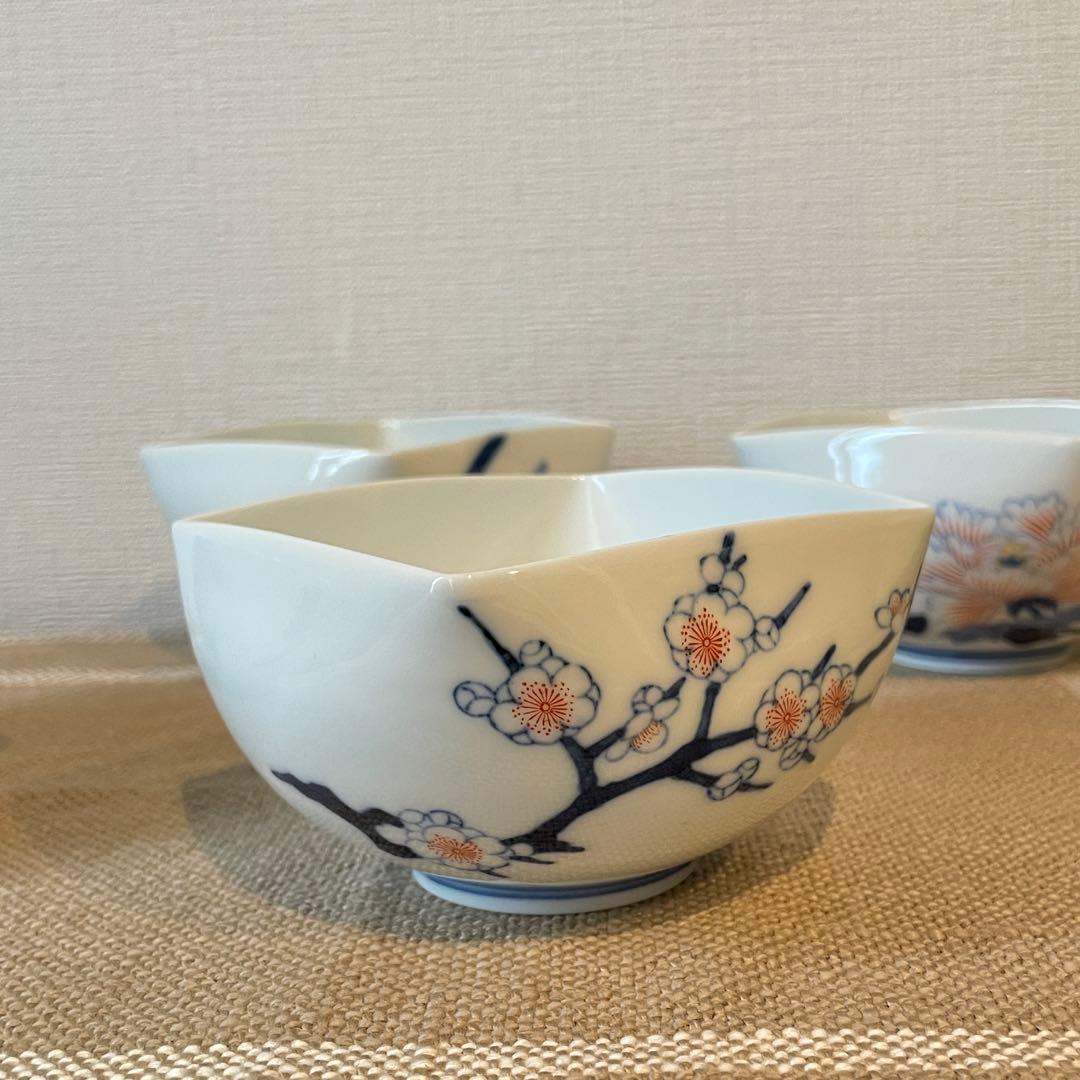 美品】深川製磁 小鉢 4客セット 四季の花 菱形 有田焼 - メルカリ