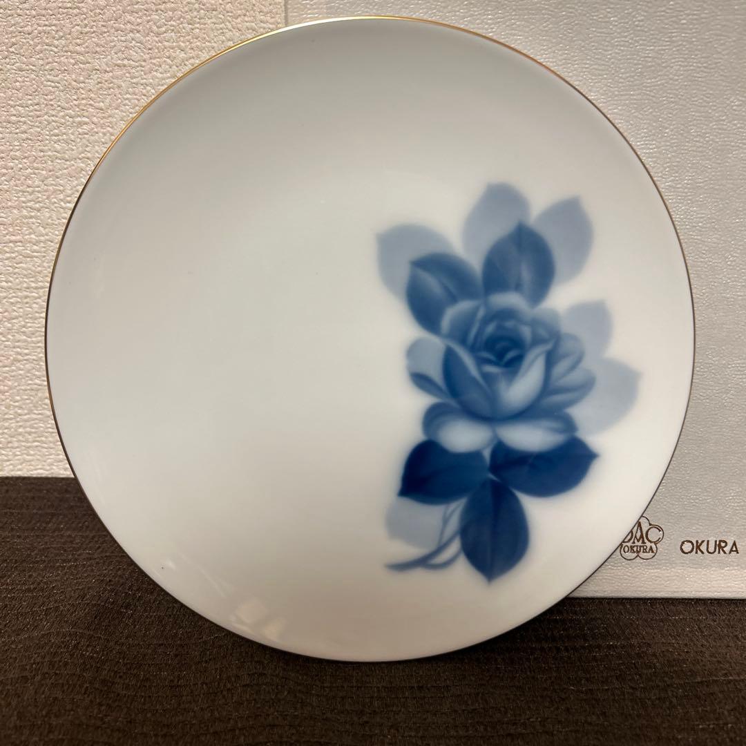 大倉陶園　ブルーローズ　デザートプレート　19.5cm 新品未使用