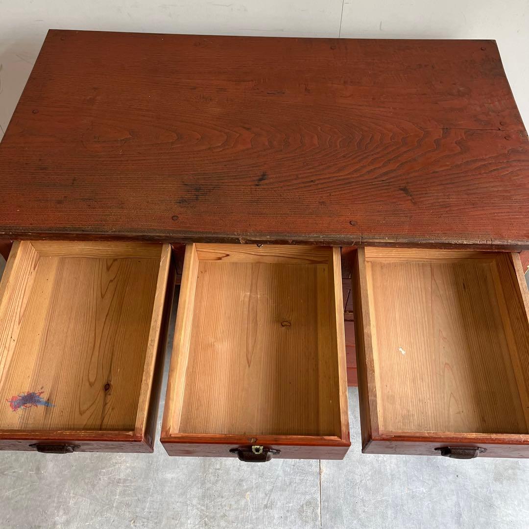 アンティーク 片袖机 デスク テーブル モダン レトロ 無垢材