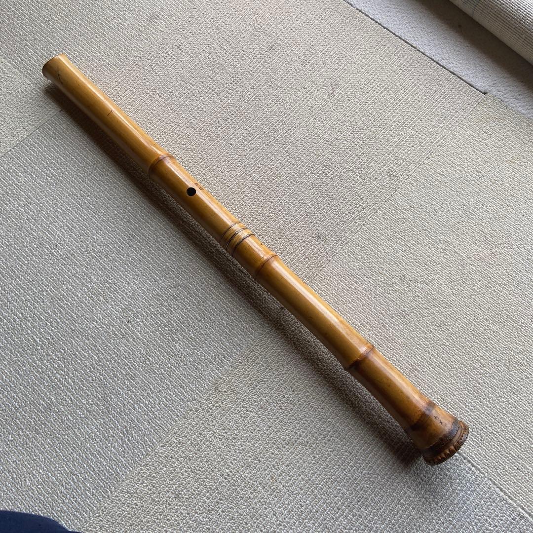 225 尺八本体 ニ尺一寸管　竹治銘竹製 5穴