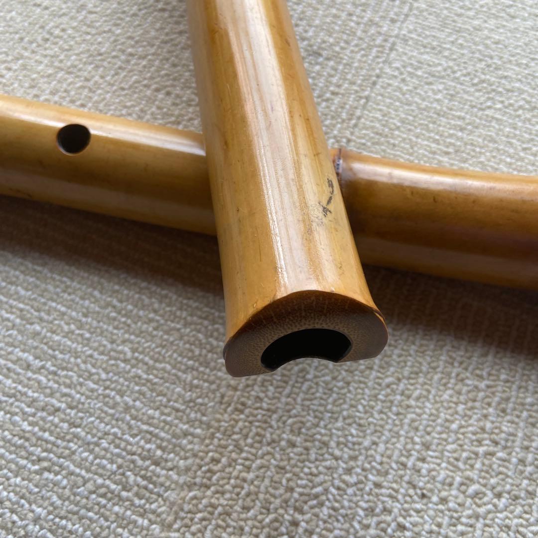 225 尺八本体 ニ尺一寸管　竹治銘竹製 5穴