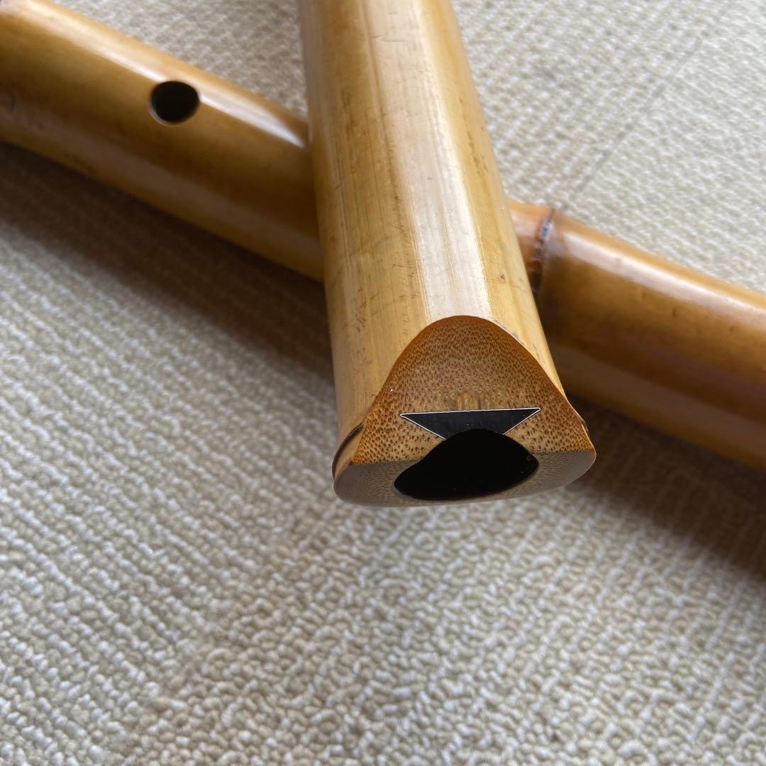 225 尺八本体 ニ尺一寸管　竹治銘竹製 5穴