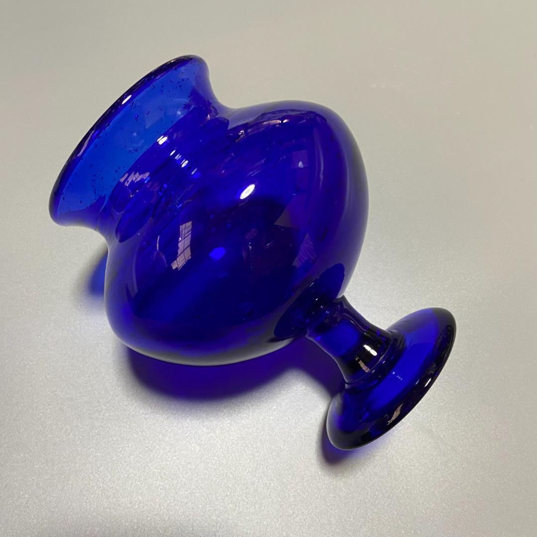 エリックホグラン BODA ヴィンテージ 花瓶 ガラス 脚付 高さ15cm D