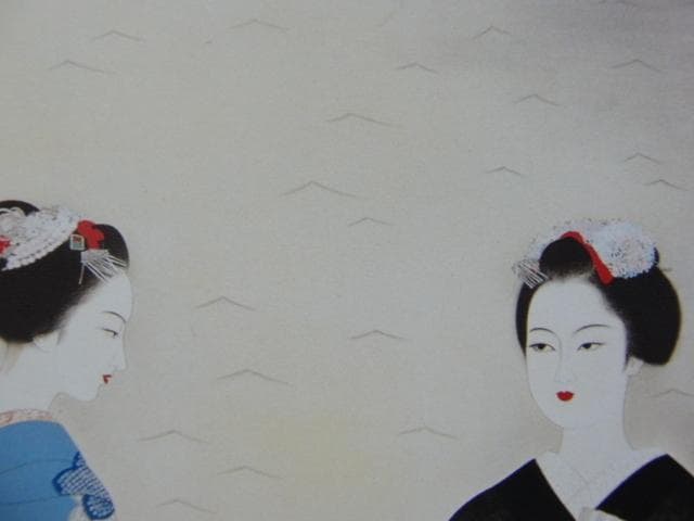 髙木 義夫 【床涼み】 希少画集画、状態良好、新品高級額装付