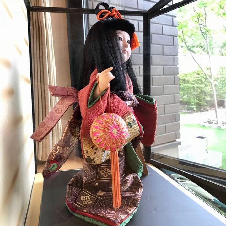 【送料無料 美品】市松人形　日本人形　希少　作家物　手作り　ガラスケース入り