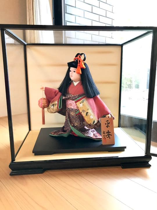 【送料無料 美品】市松人形　日本人形　希少　作家物　手作り　ガラスケース入り