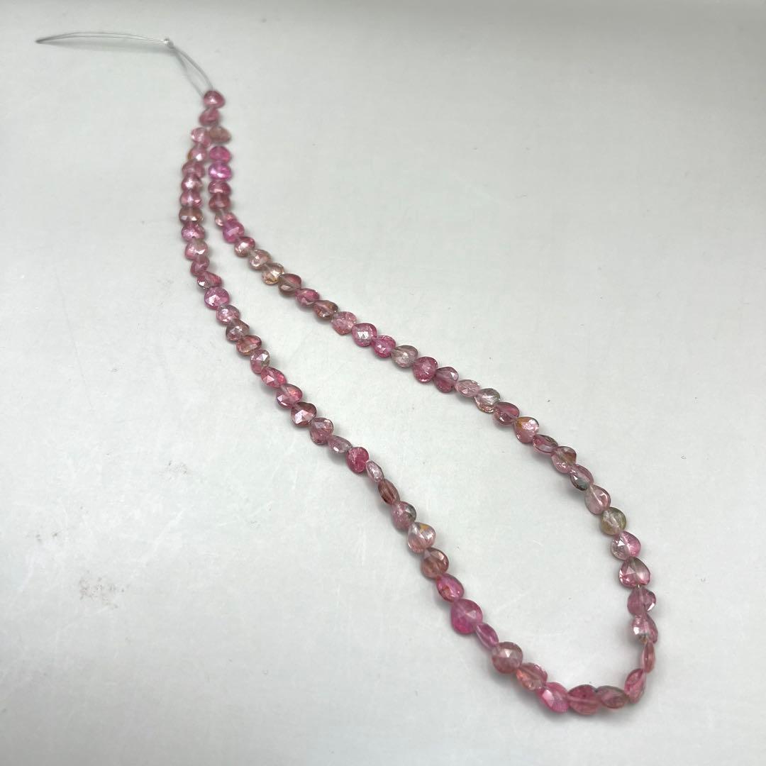 （t-14）ピンクトルマリン(ウォーターメロン)1連マロンブリオレットカット