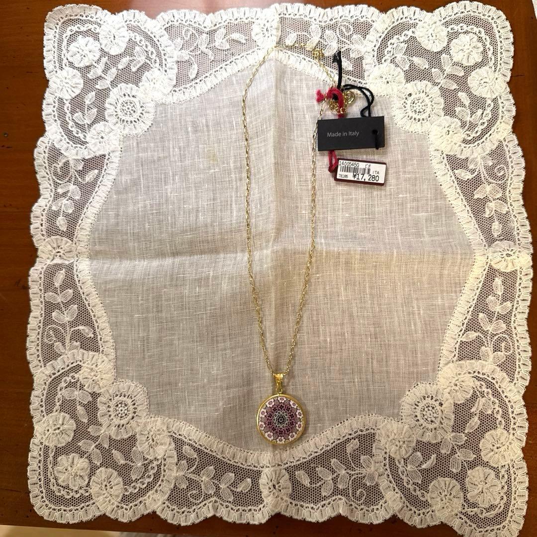 ベネチアングラス ネックレス アビステ ゴールドトーンのチェーン