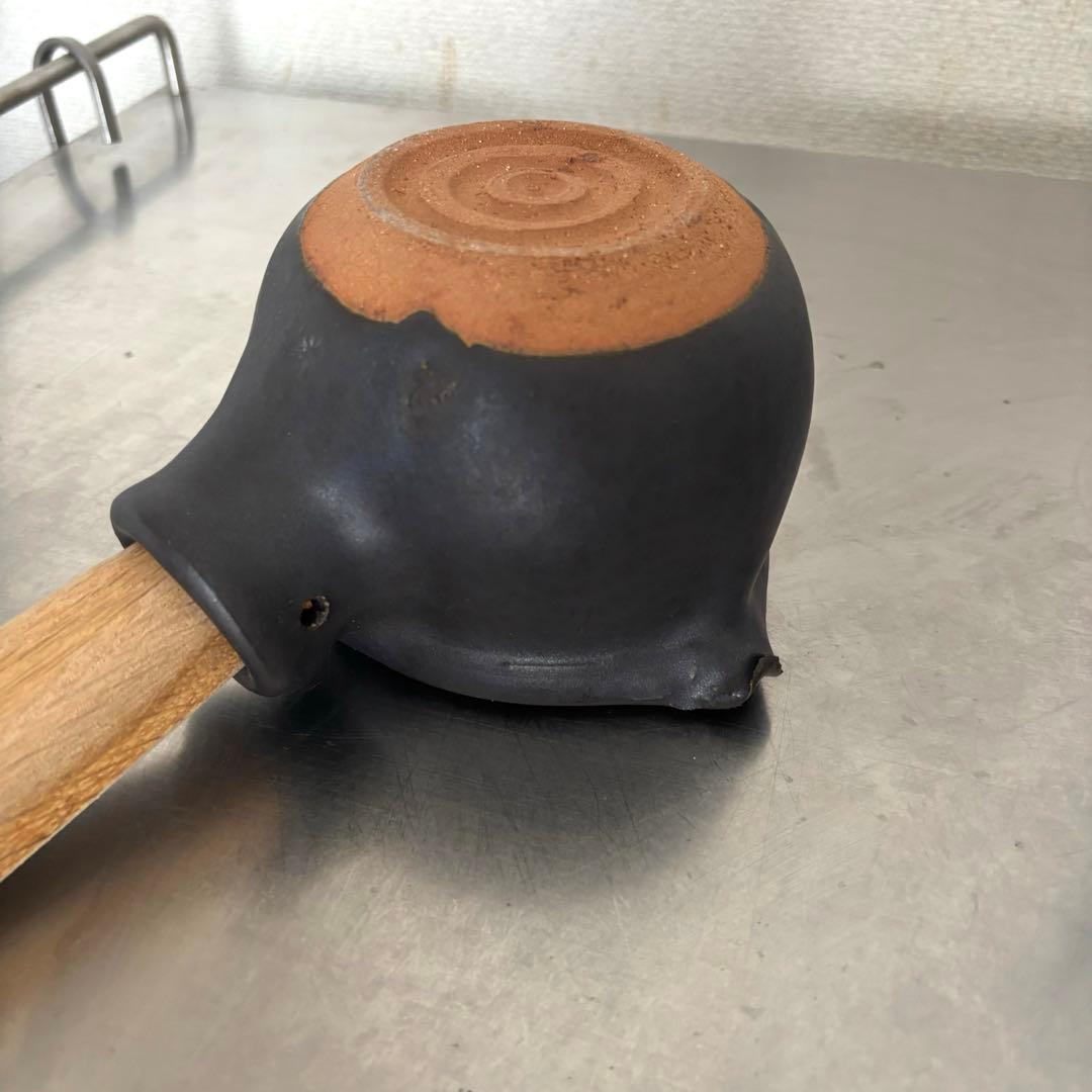 【新品未使用】馬場勝文 ふた付き耐熱ミルクパン 黒　直火可　作家