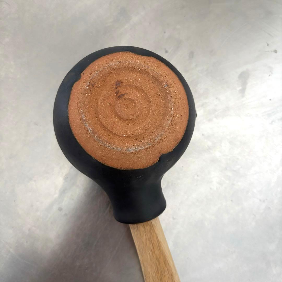 【新品未使用】馬場勝文 ふた付き耐熱ミルクパン 黒　直火可　作家