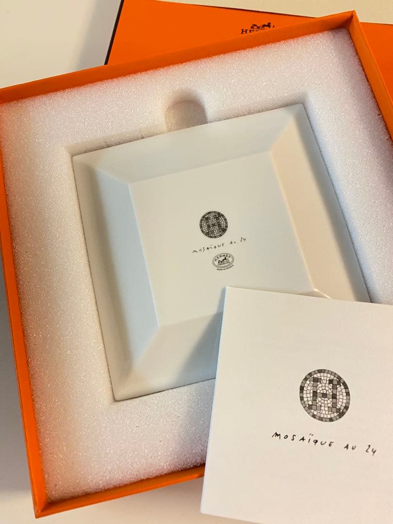 HERMES エルメス　角皿　プチカレ No2 〈モザイク 24〉 プラチナ