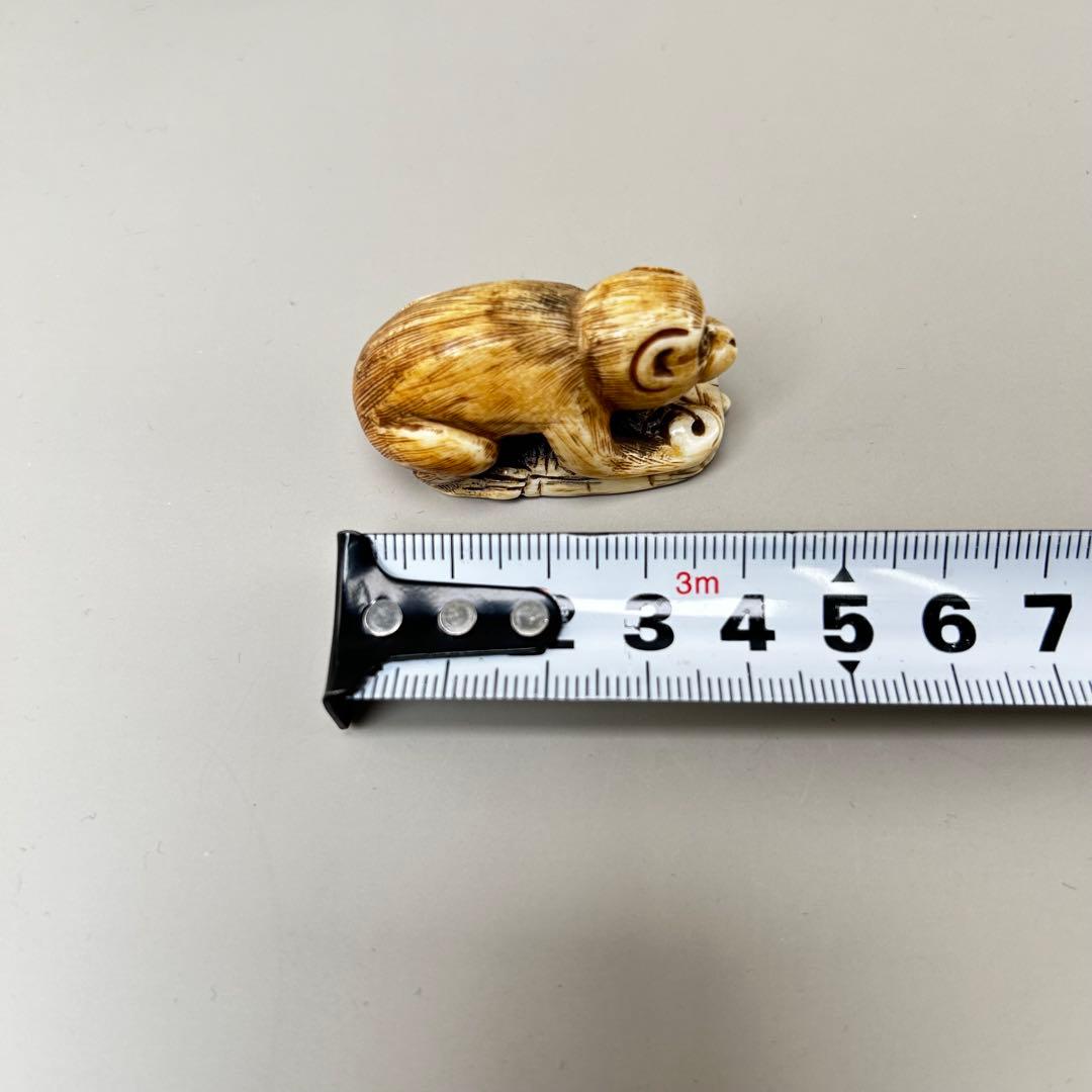 猿の彫刻極上根付天然素材アンティーク骨董飾り物古美術置物細密細工