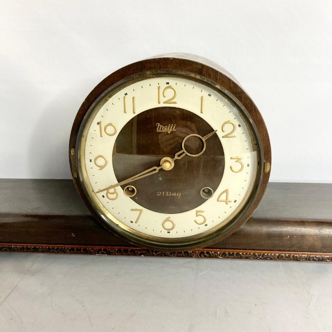 明治時計 meiji 置時計 ゼンマイ 振り子 ボンボン時計 昭和レトロ
