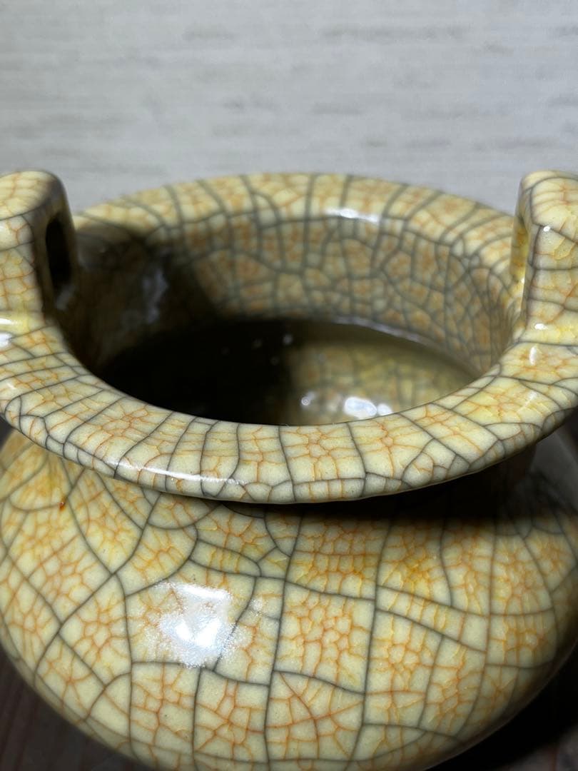 明 哥釉三足香炉 明時代