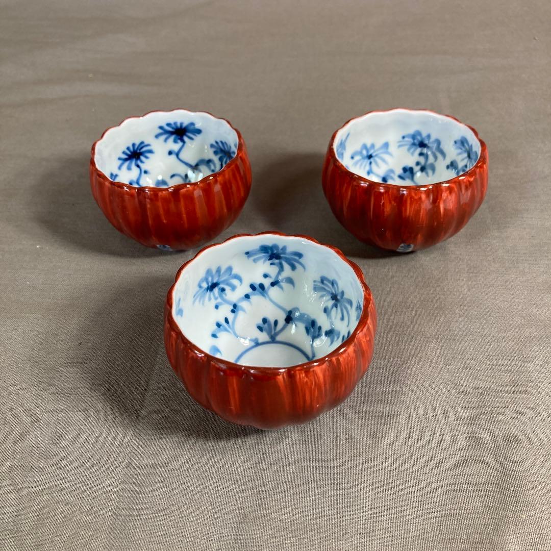 源右衛門】古伊万里の伝統 日本名窯 舘林源右衛門作 染錦朱泥菊文 菊形