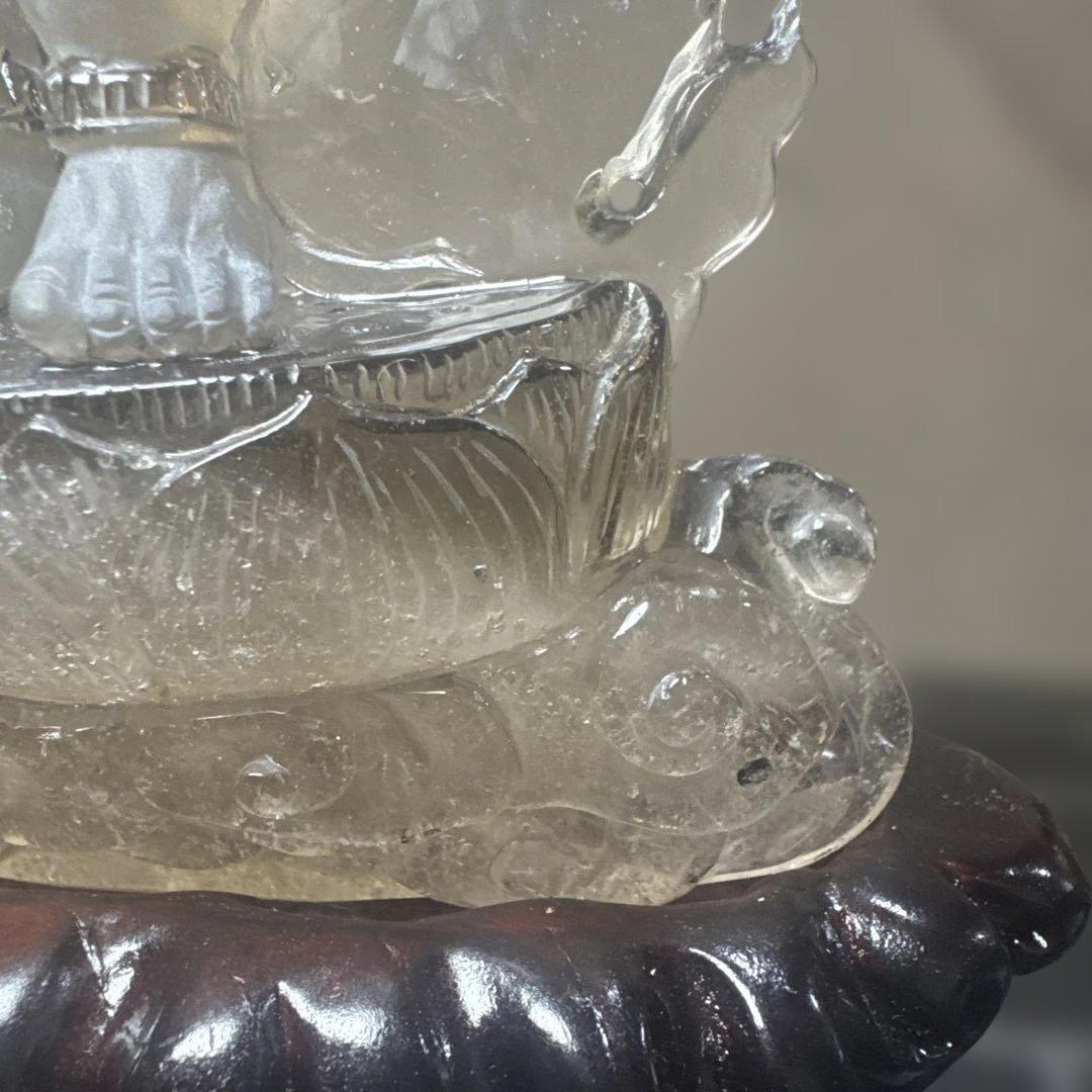 【唯一無二】不動明王 スモーキークォーツ像 台座　23.5cm