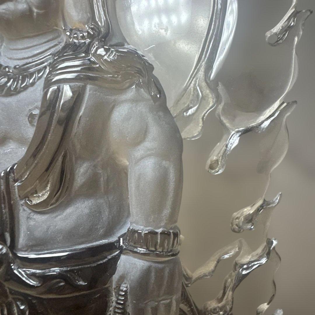 【唯一無二】不動明王 スモーキークォーツ像 台座　23.5cm