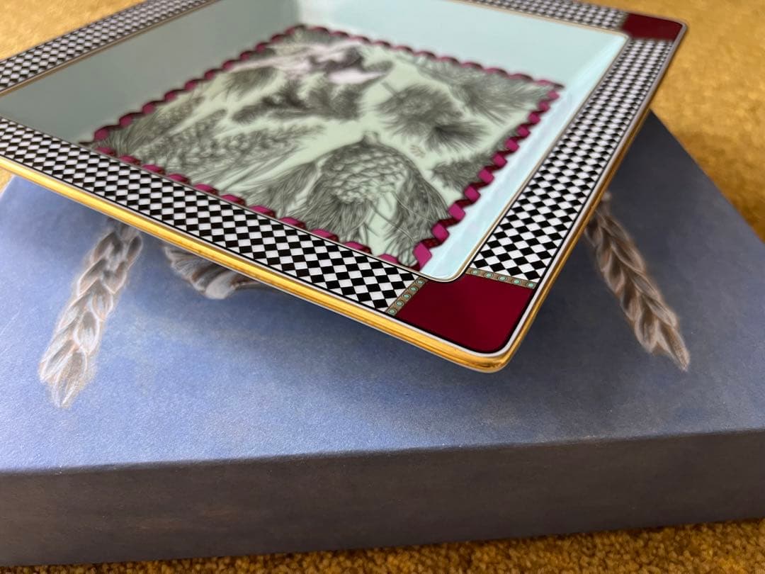 希少　リチャードジノリ トーテム スクエアトレイ リス　24.5cm