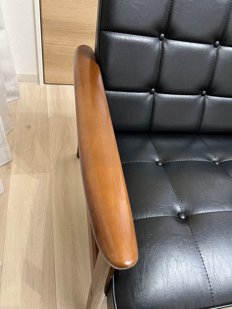 カリモク60 kチェア 2シーター　ブラック