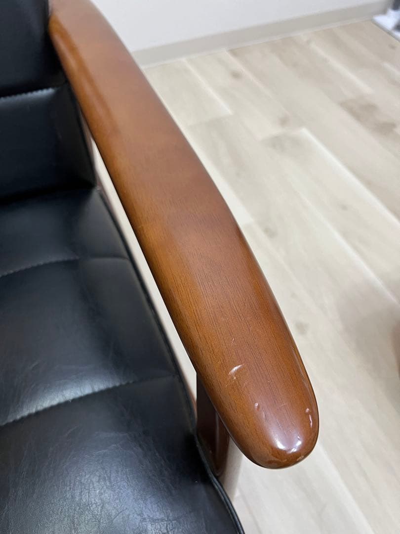 カリモク60 kチェア 2シーター　ブラック