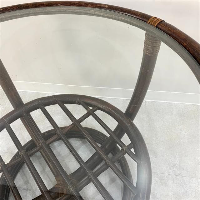 ラタンラウンドサイドテーブル