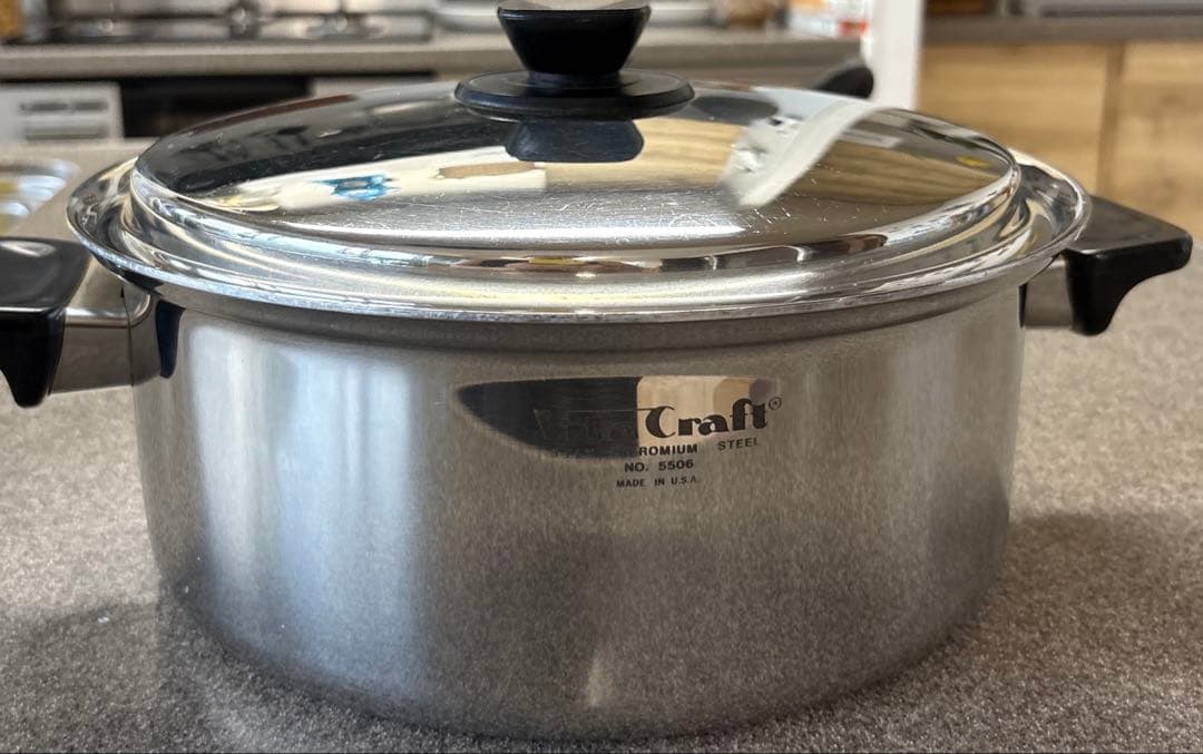 美品★ビタクラフト★5506 両手鍋 5.5L 蒸し器付き＆5511 フライパン