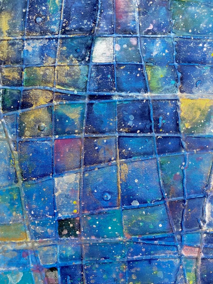 ミ*ス様 アクリル画 ひかるせかい。空の思い出 F6号キャンバス